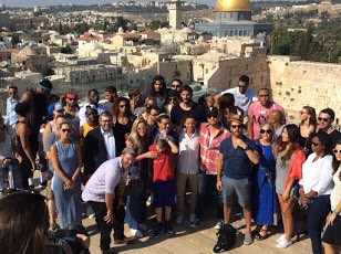 stevenburg's tweet image. On the roof of Aish w/ the delegation of NBA &amp;amp; Hollywood actors from the Omri Casspi foundation.
