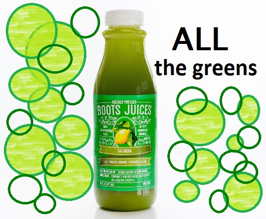 We've got ALL the greens you need to fight aging &amp; inflammation in one bottle, so "Go Green" with #RootsJuices!