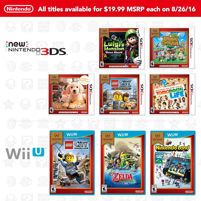 Nintendo of America on X: Out of all the new #WiiU and #3DS games joining  the Nintendo Selects collection for $19.99, which is your favorite?   / X