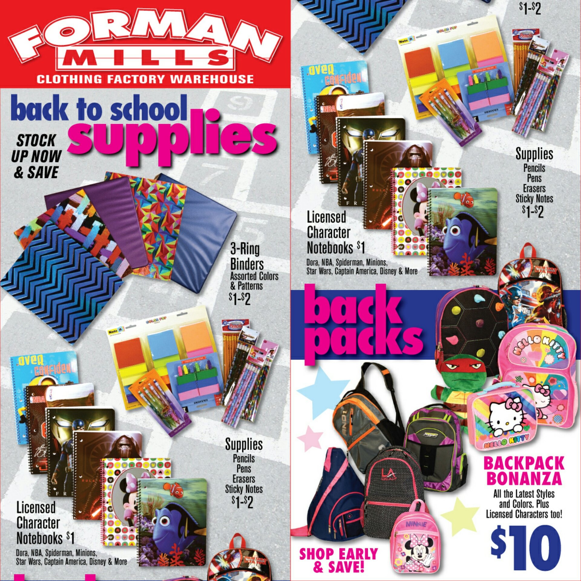 Forman Mills on X: Back To School Supplies!Tons of Savings, Tons of  Supplies #BackToSchool #School #notebooks #backpacks #formanmills   / X