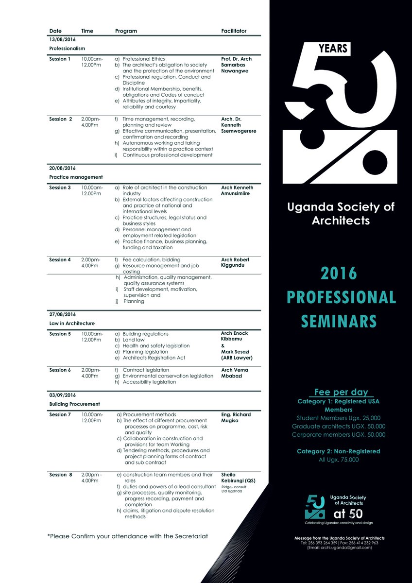 UgArchSociety's tweet image. As part of the jubilee celebrations, the USA Board of Education has organised professional seminars. Details below