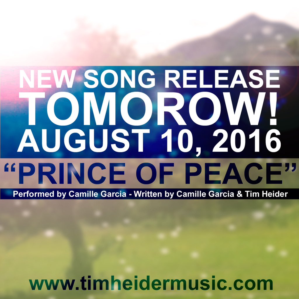 Hear "Prince of Peace" tomorrow at timheidermusic.com! Can't wait? Sneak preview: bit.ly/2aJ0g5Y