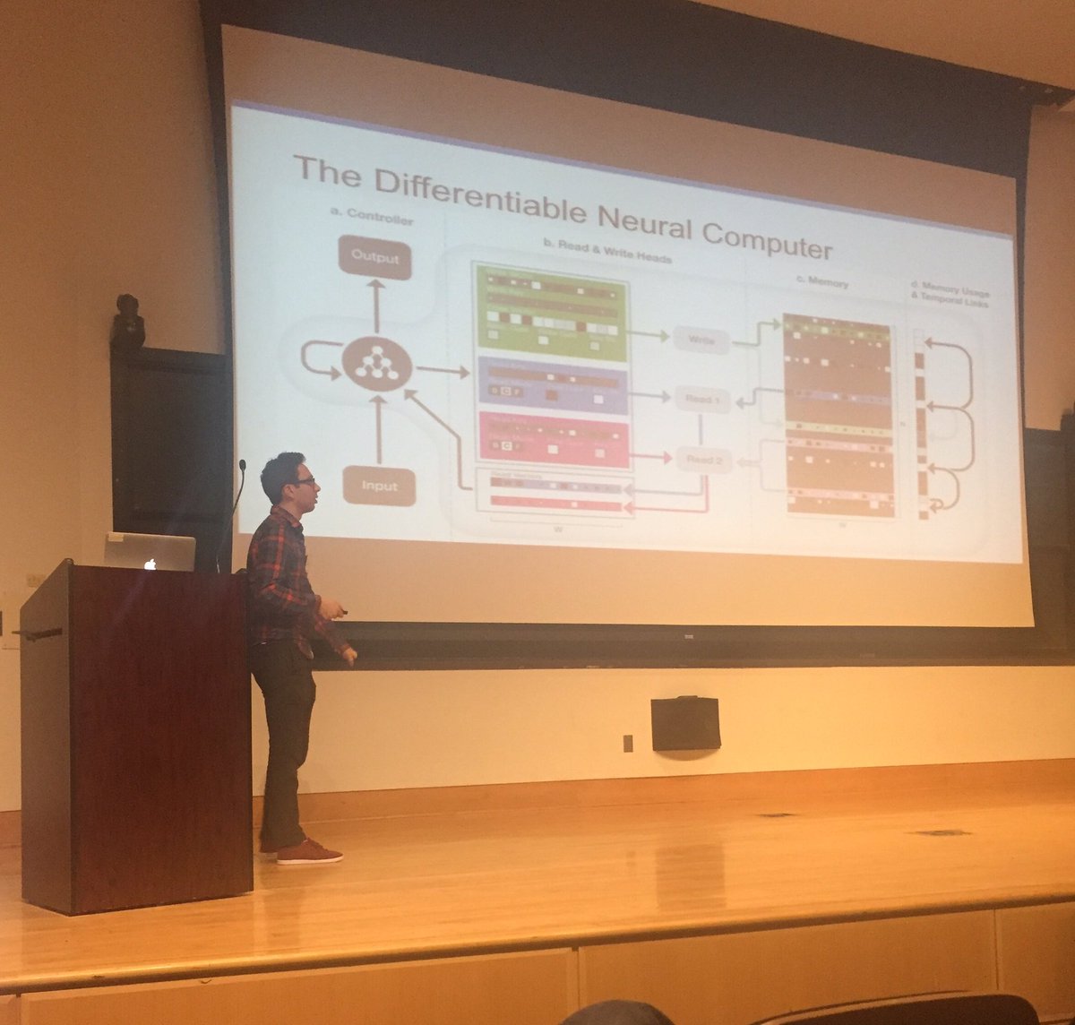 Greg Wayne from <a href="/DeepMindAI/">DeepMindAI</a> explaining Differential Neural Computers at NCPW, Philadelphia