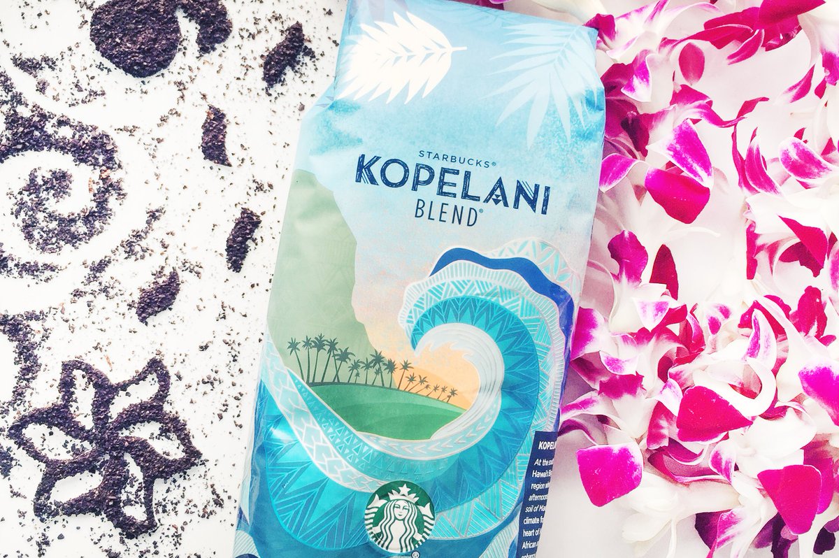 Starbucks's tweet photo. 🌞🌴🌺🌊❤️ in a bag. #Kopelani is here! #HawaiianCoffee https://t.co/yaHco2xGCY