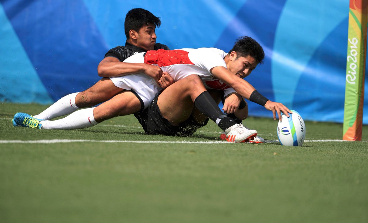 TeamJapan's tweet photo. 【速報】7人制ラグビーの男子日本代表がオリンピック初戦で、強豪ニュージーランドを14-12で下し、白星発進を決めました！　#がんばれニッポン #Rio2016 #ラグビー https://t.co/GOZQTyfWCK