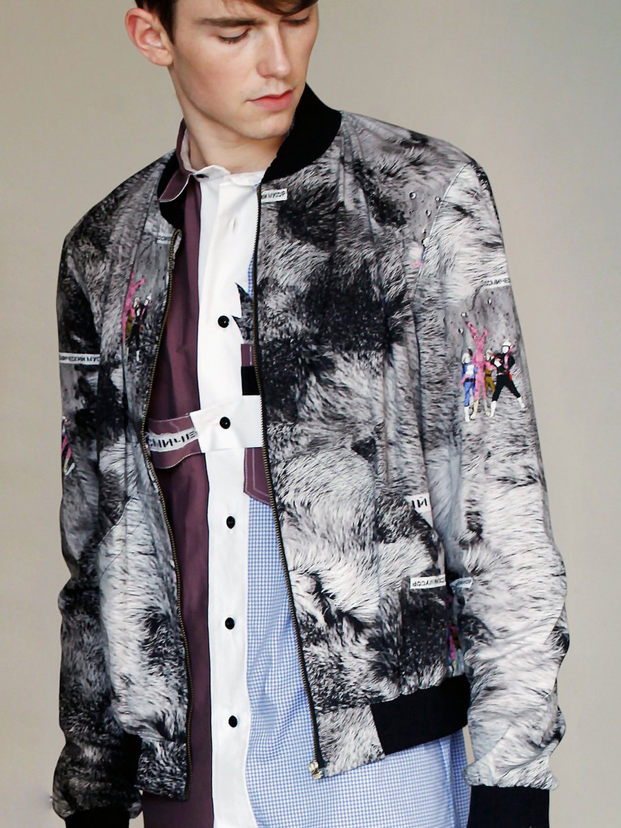 The print on Ekaterina Tkachenko's Cosmic Trash Bomber eludes to defunct man-made objects found in space #NJALShop