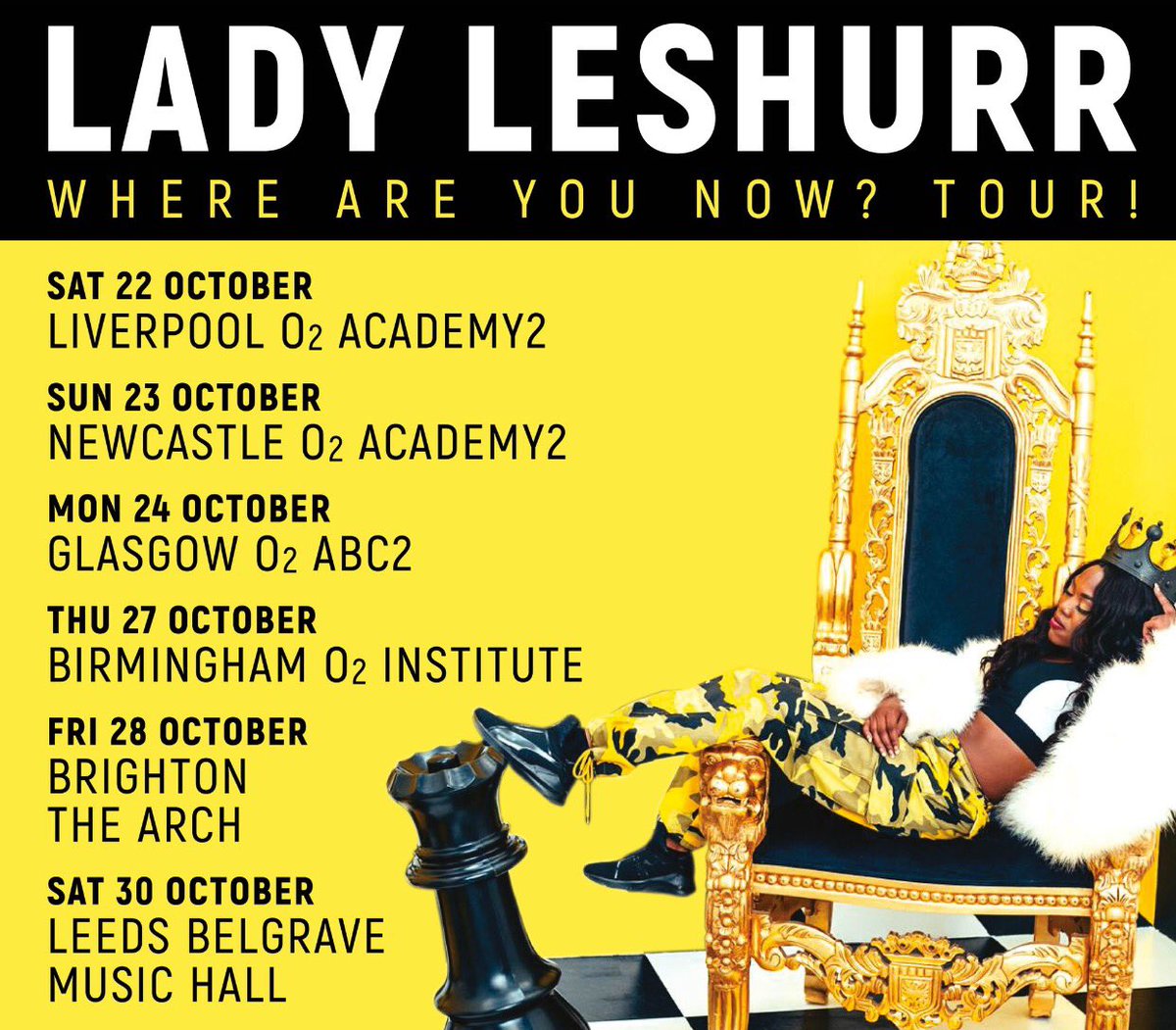 sugarshakeENT's tweet photo. U.K. 🇬🇧 @LadyLeshurr #WhereAreYouNow Tour 👑👑👑 https://t.co/Nto3mCYS0I