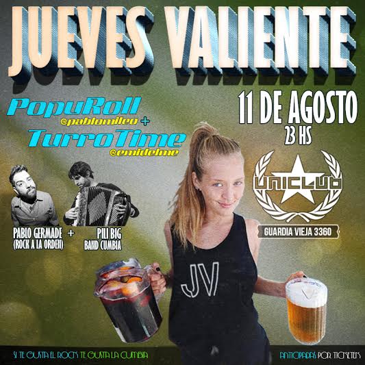 UniclubBA's tweet image. LA PUCHA! Solo 2 días para #JuevesValiente en @UniclubBA = 💃 @pgermade + @santiagomaggi + @MatiasReynoso + @Emidelme