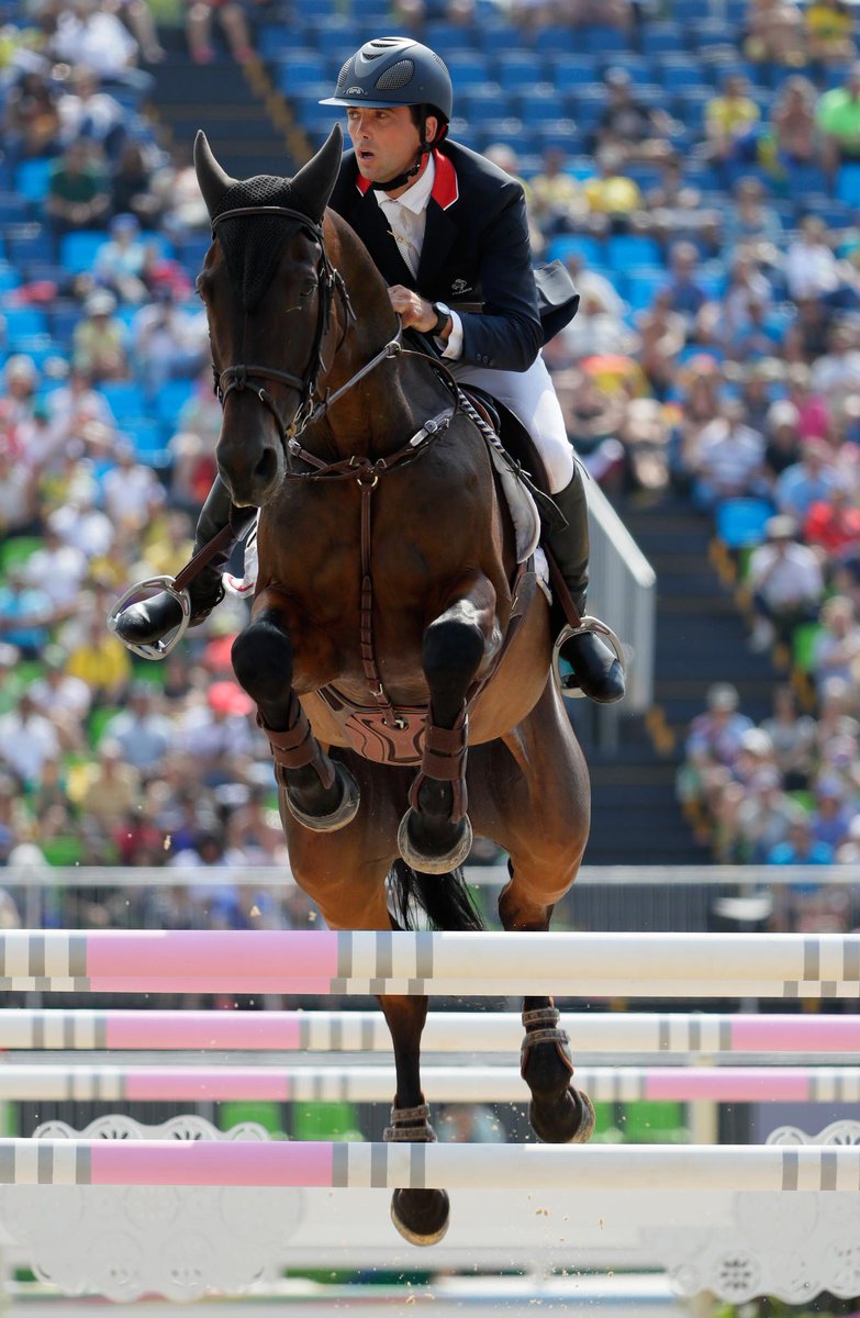 Olympics's tweet photo. Congratulations #FRA on winning #gold in team jumping! #EquestrianEventing #Olympics https://t.co/b5rV1Ijwvz