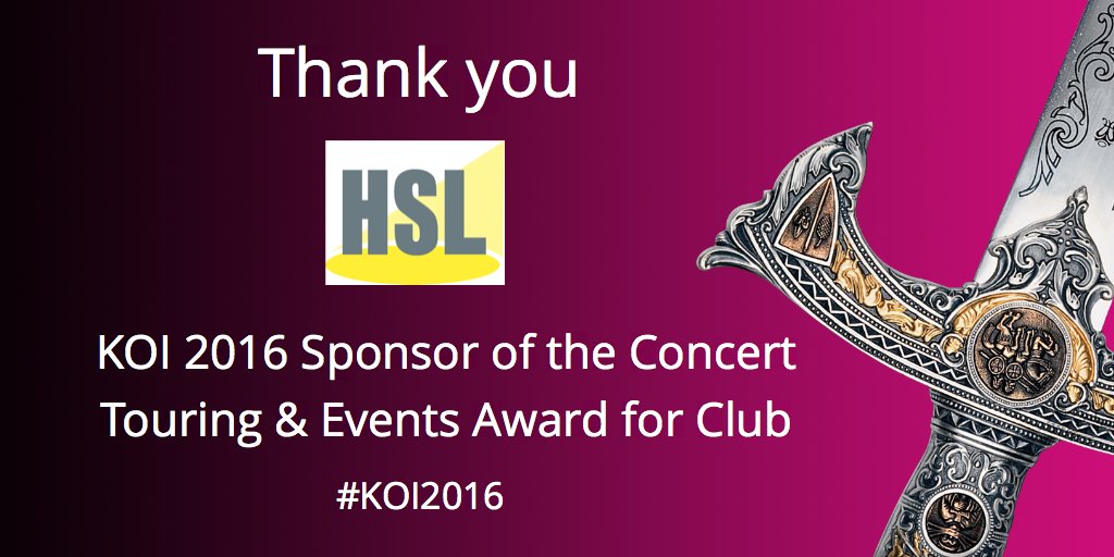 KOIAwards's tweet photo. KOI 2016 Sponsor of the Concert, Touring &amp; Events Award for Club is @HSLGroup!

#KOI2016 #SpotlightSponsor https://t.co/sxEQh9ewXi