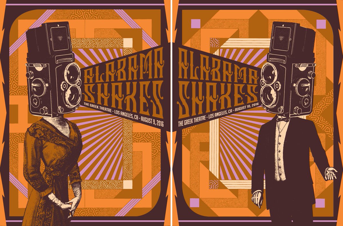 Alabama_Shakes's tweet photo. L.A. 2night &amp; tomorrow at @Greek_Theatre then 2 shows at @GreekTheatreBer! #GreekWeek LA posters by @statusserigraph https://t.co/k3FFpSQurz