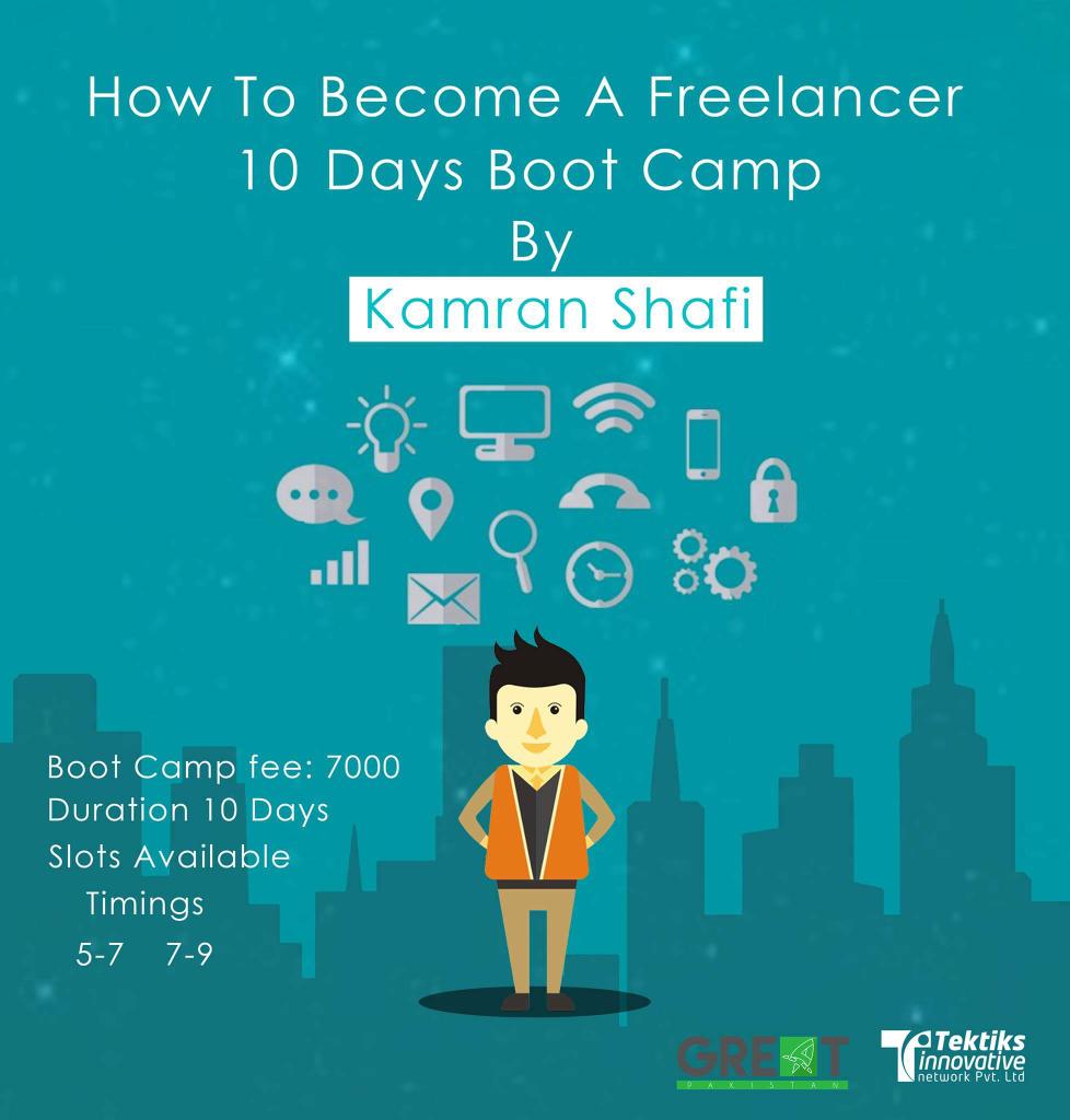 GreatPk's tweet photo. We're Introducing 10 Days Freelancing bootcamp. 
#FreelancingBootcamp #KamranShafi #TektiksInnovation #GreatPakistan https://t.co/QwtAcbg2s8