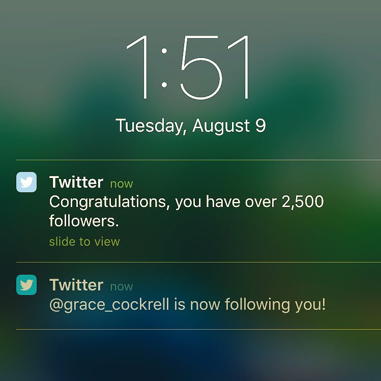EXCELLENT! Thank you follower number 2,500: <a href="/grace_cockrell/">Grace Cockrell</a>