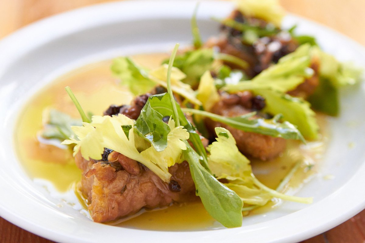 trattoriacorso's tweet image. Fried then pickled sierra mackerel saor style w/ currants, pine nuts and sweet vinegar. Holy (insert fish pun here)!