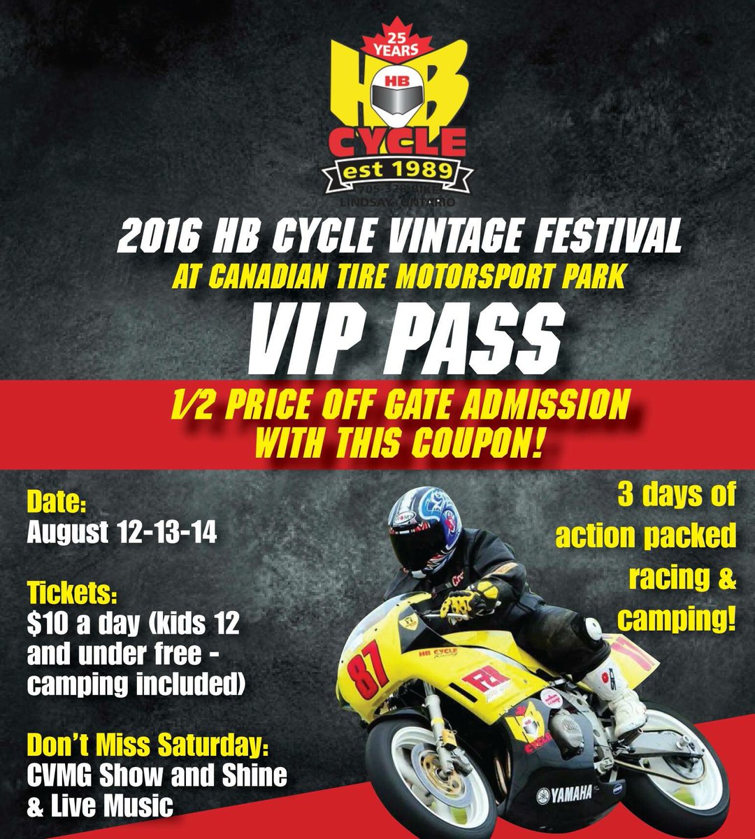 VRRACANADA's tweet photo. Thanks HB Cycle for support of the Vintage Festival. Make sure you support the business that supports us! #HBcycle https://t.co/jmvw9Rx5N0