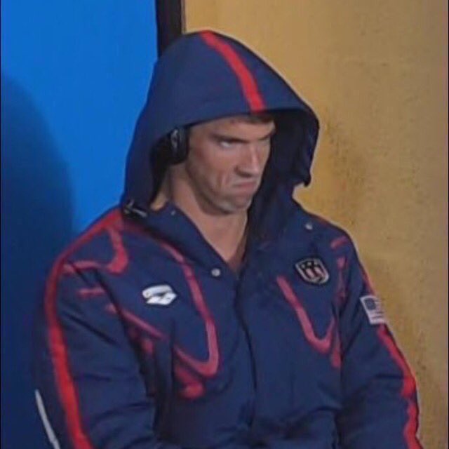 RealFruitSnacks's tweet photo. when you make plans over your two days off work then get called in and have to cancel #PhelpsFace https://t.co/tjORZ6mNDU