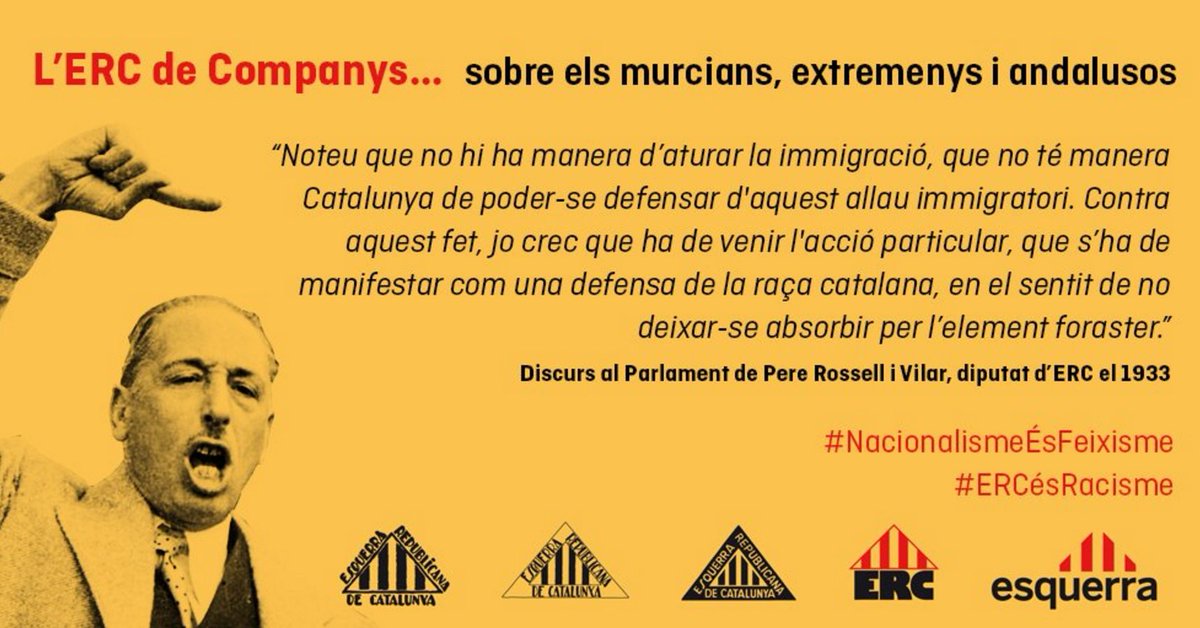 ConilAngel's tweet photo. La única diferencia entre un independentista de hace 80 años y uno actual es que de "raza" ha evolucionado a "etnia" https://t.co/EevVattxas
