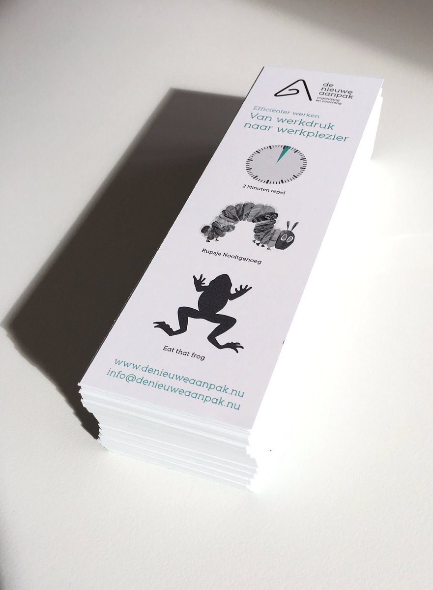 Blij met de give-away voor mijn workshop Efficiënter Werken eind augustus: een agendalegger met handige tips!