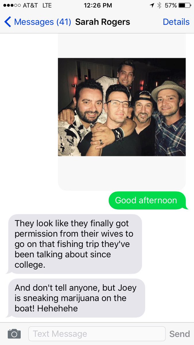 dinarenee's tweet photo. I love my friends 😂😂😂🙈 #NSYNC #NsyncFOREVER #nsyncreunion #awkward #JCChasez #jcbday https://t.co/oyHWb7YLPN