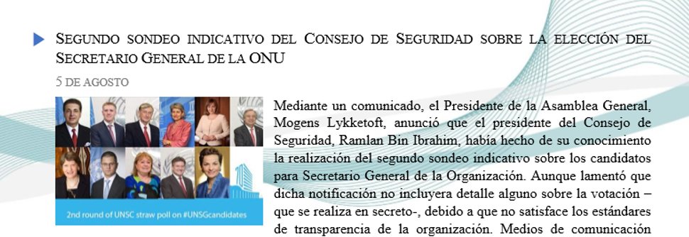 RelexSenadoMx's tweet photo. #Conoce lo último en el proceso #UNSGelection en nuestro #ReporteMultilateral https://t.co/JdSE8cr5JC https://t.co/gye57xguVz