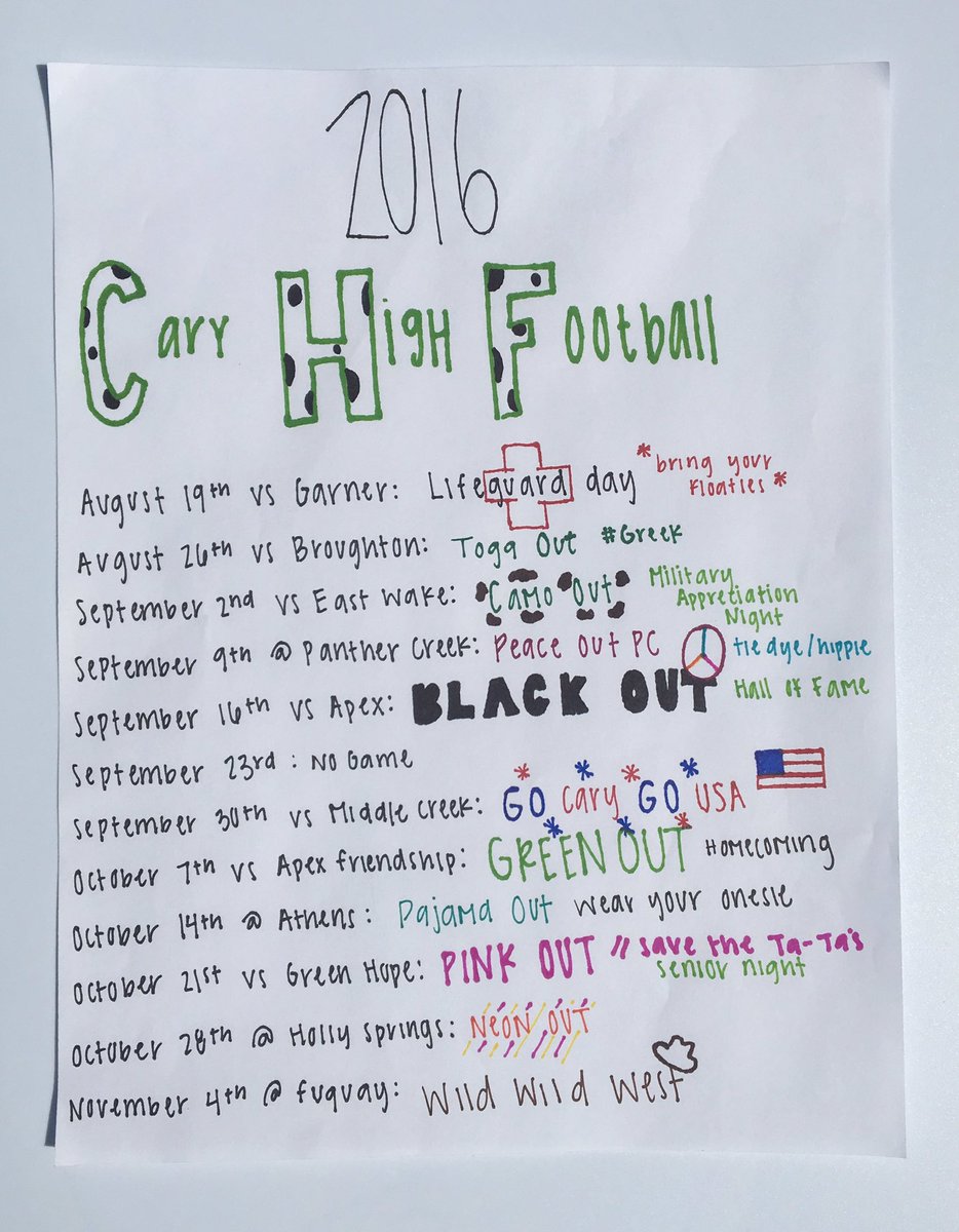 GangGreenCary's tweet photo. 10 days until kickoff!! Who's ready for some Cary High Football?!💚🏈 https://t.co/MNY3QQcTEp