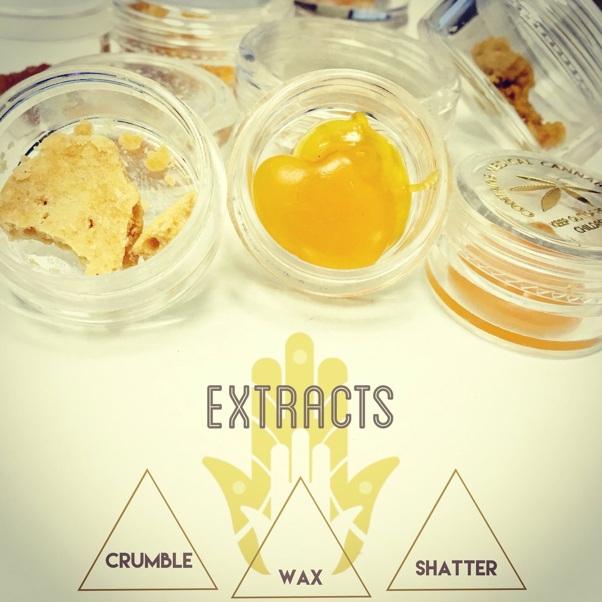 HandNHandPC's tweet photo. Today at @hnhpc All concentrates at 10% OFF (wax, shatter, crumble, infused flower) #420 #SantaAna #710 https://t.co/AsZIWhMjrb
