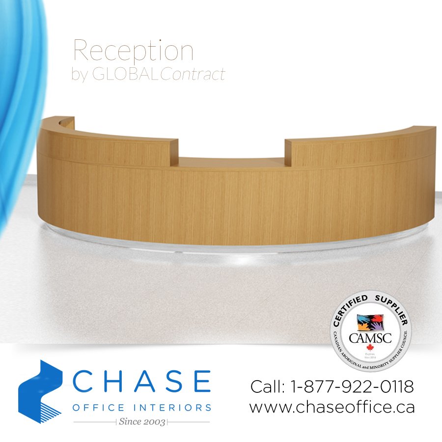 ChaseOffice's tweet photo. Stunning Reception from Global Contract! Choose a style &amp; configuration best for your office. Call 1 877 922 0118 https://t.co/mVjmSMQBUW