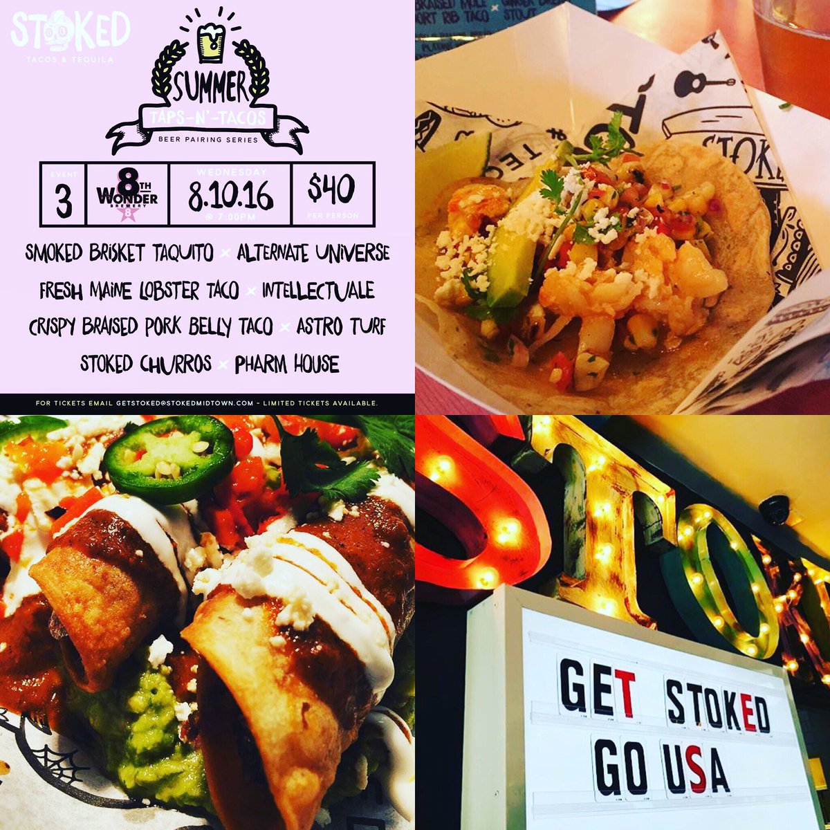 Taps-N'-Tacos beer pairing tomorrow at <a href="/StokedMidtown/">Stoked Midtown</a>! Get your tickets getstoked@stokedmidtown.com