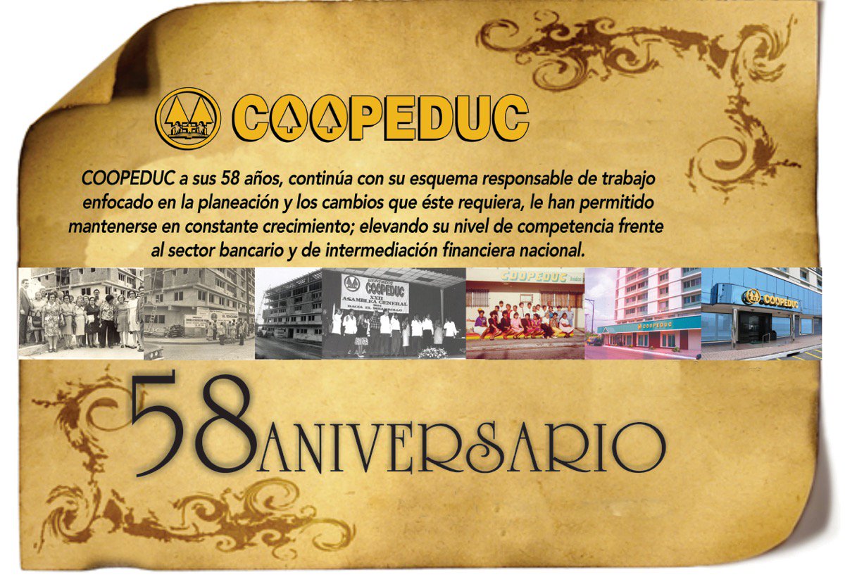 coopeducpty's tweet photo. Felicidades a todos los que conforman esta gran familia Coopeduc RL #Felicidades #58años #coopeduc @coopeduc https://t.co/H4VnRX4bWx