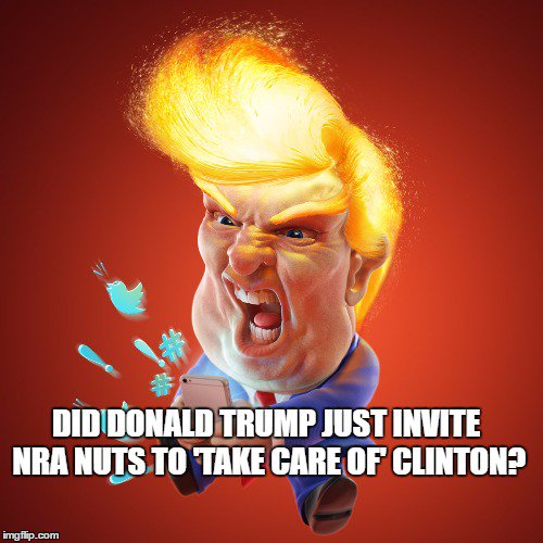Politics_PR's tweet photo. Did Trump Just Invite NRA Nuts To 'Take Care Of' Clinton? https://t.co/TbyuRtOvfF #HillYes #ImWithHer #tcot https://t.co/xaU4kWxxvg