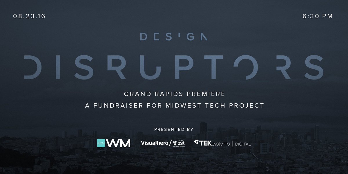 aigawestmi's tweet photo. Watch #DESIGNDISRUPTORS with us on 8-23 at the @UICA. Proceeds go to #TheMidwestTechProject https://t.co/dsyIXDdLMv https://t.co/8V5bQz5GPD
