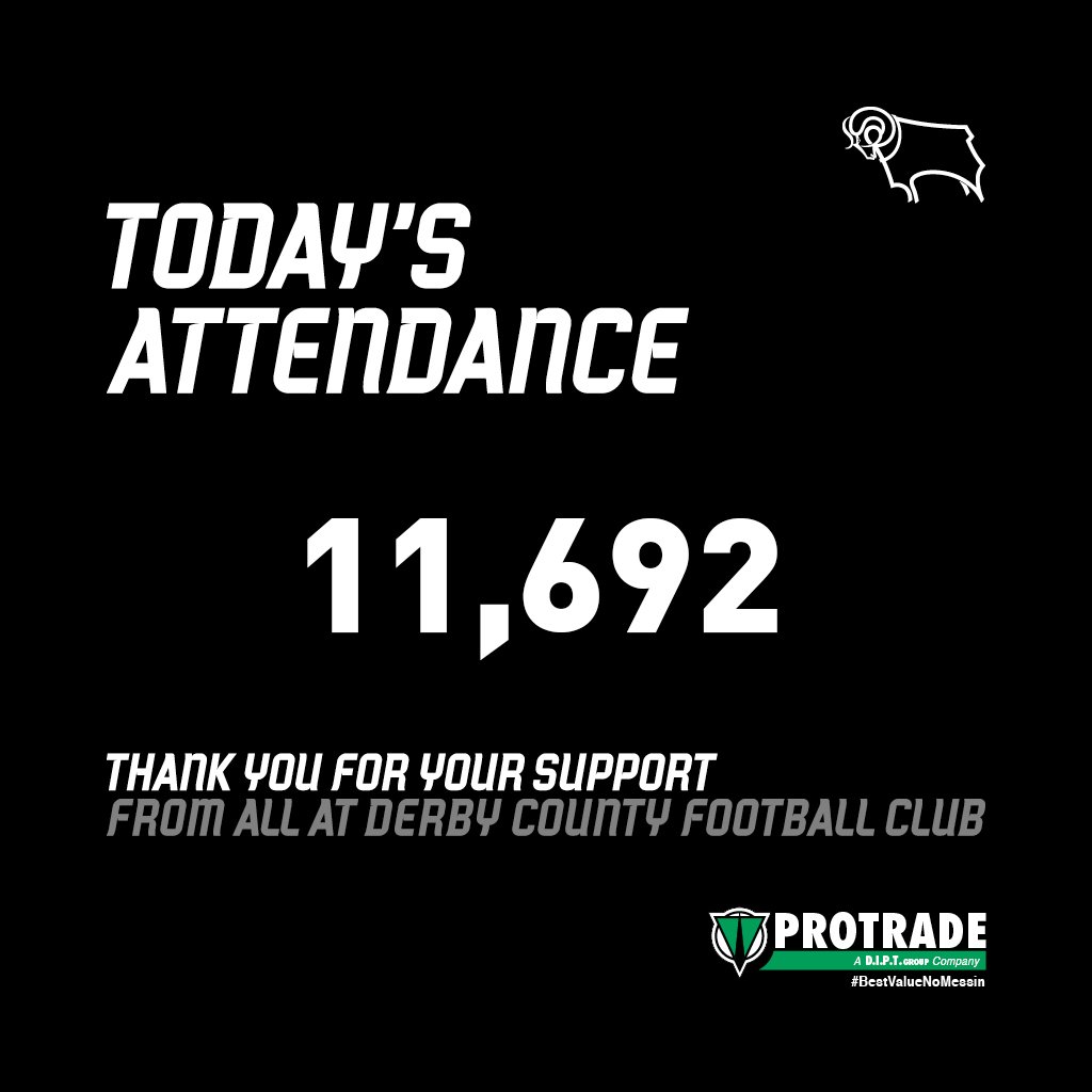 dcfcofficial's tweet photo. FANS: Tonight’s attendance, sponsored by @protradeuk, is 11,692 of which 1,734 are @officialgtfc fans #DCFCvGTFC  🐑 https://t.co/pH8Ba2yJFK