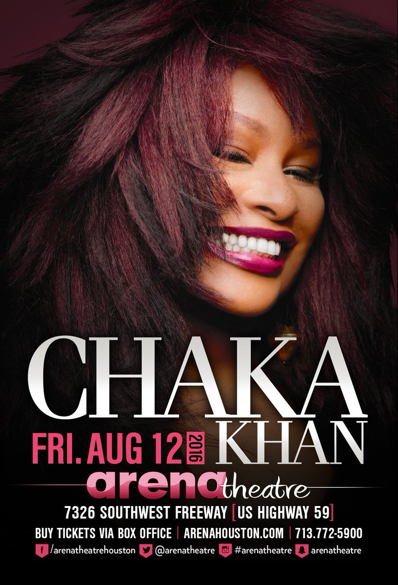 ChakaKhan's tweet photo. Gonna sho nuff set ur stuff on FIRE this Friday @arenatheatre in #Houston! Tix available at https://t.co/pUISeOAydu https://t.co/ynVCh7VZHE