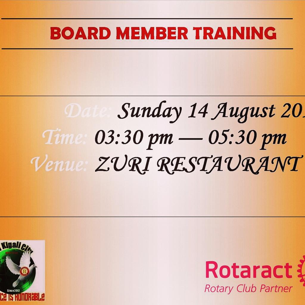 RCkigalicity's tweet photo. About this weekend! Board member training ft @rotaractSFBKgl and @RotaractKIE Let's do this! #LeadershipForService https://t.co/vkoHgDYDLx