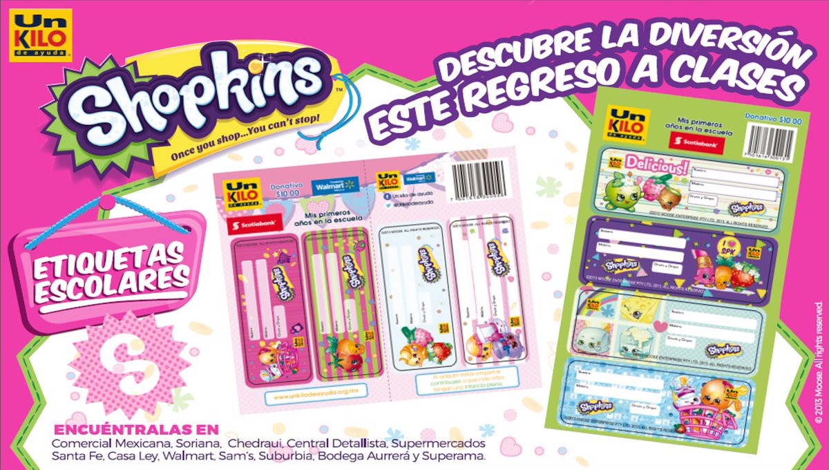 Unkilodeayuda's tweet photo. UKA ya es parte del #MundoShopkins. ¡Busca tus nuevas etiquetas de regreso a clases! en cajas de tu súper favorito https://t.co/IdIBF64z3Z