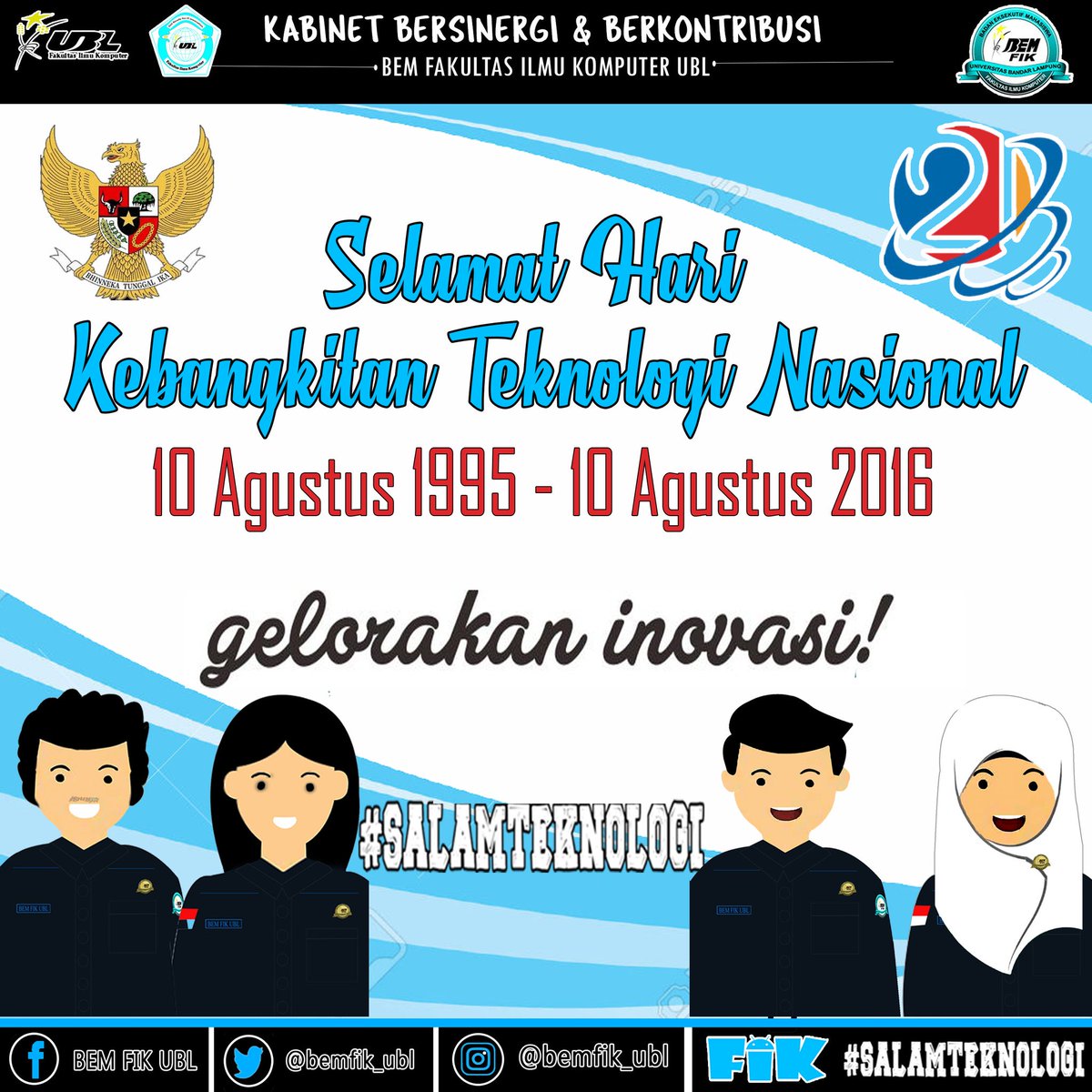 Selamat Hari Kebangkitan  Teknologi Nasional 21 tahun - 10 Agustus 1995 -10 Agustus 2016 #salamteknologi