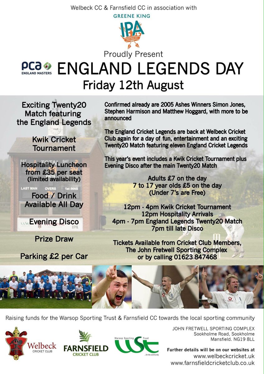 sioneill89's tweet photo. @PCA are back  Vs a @WelbeckCricket and @FarnsfieldCC XI this week! Get down on Friday from 4pm #TheBarsOpen https://t.co/rcfaXLGXOw