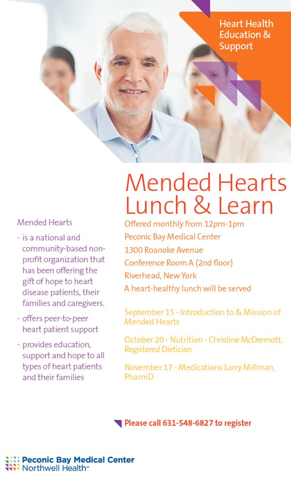PBMC_Northwell's tweet photo. Join us for a @MendedHearts support group this Fall! https://t.co/NobXJX1nsA