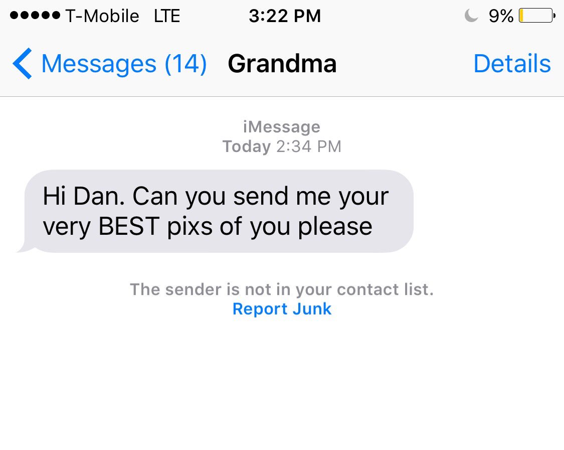 DanGreenMN's tweet photo. #GrandmaTexts https://t.co/eN0o2LSMV8
