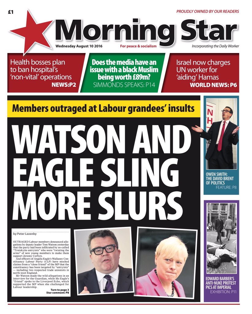 Democracy_A1's tweet photo. Mainstream media : Corbyn wrote for this bunch of nuts : Morning Star https://t.co/kHlSg7CBqj