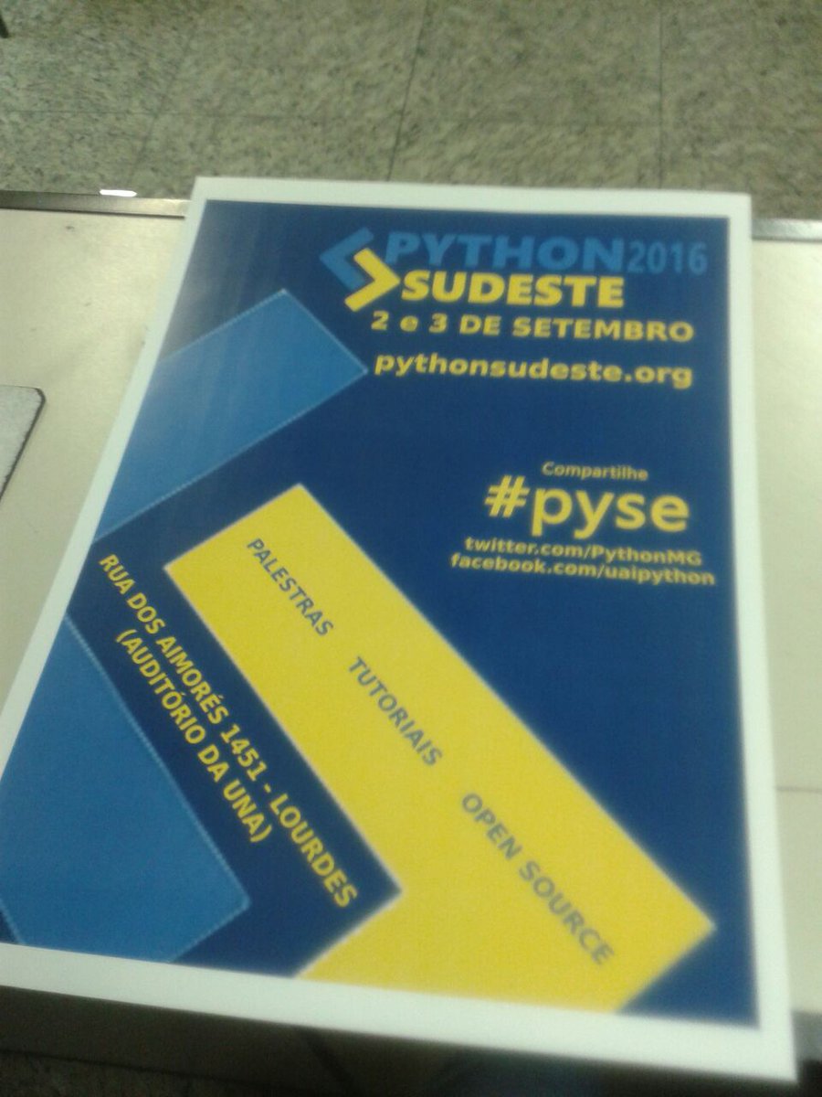 taldoi9's tweet image. @pythonmg tô com uns cartazes pra divulgar a #pyse em universidades de BH, se alguém quiser ajudar a espalhar