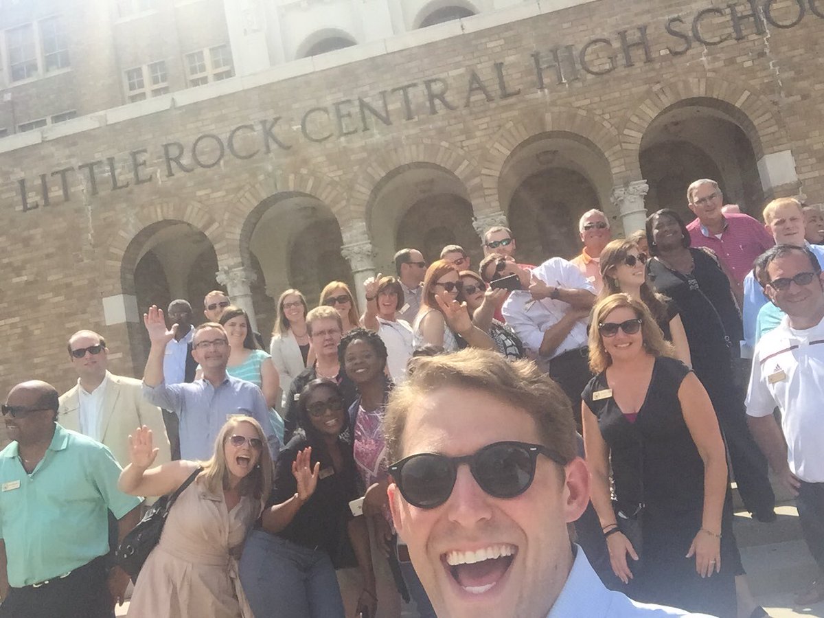 Slucker1's tweet photo. Introducing my #dli2016 class to the alma mater! #lrcentralhigh #hailtotheoldgold #education #history #civilrights https://t.co/njpdBx26Ua