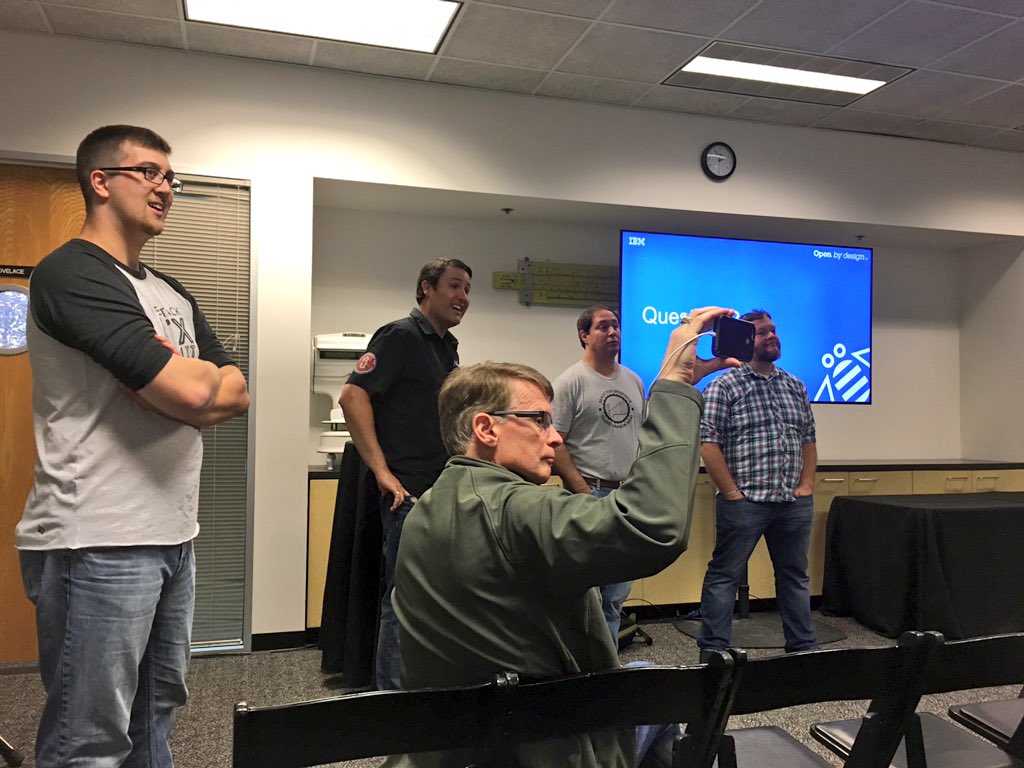 lizdurst's tweet image. 5 guys and a periscope @stevebot @mestery @bradtopol @spamaps @jeffborek #openstacksv
