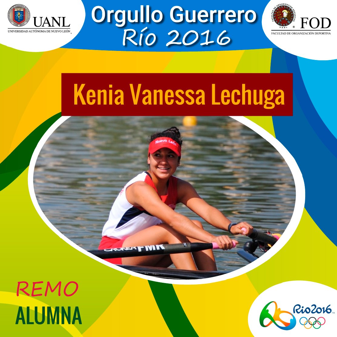 FOD_UANL's tweet photo. ¡@kenialechuga a semifinales de Remo Corto! #VamosKenia #OrgulloFOD #GuerreraFOD #rio2016 https://t.co/AhjG2Imlzi
