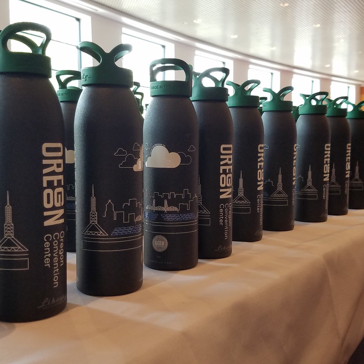 Rick_OCC's tweet photo. Water bottles for @oregoncc staff, #madeinusa by @LibertyBottles. We go #recycled for #leedplatinum https://t.co/32hF0H9R7U