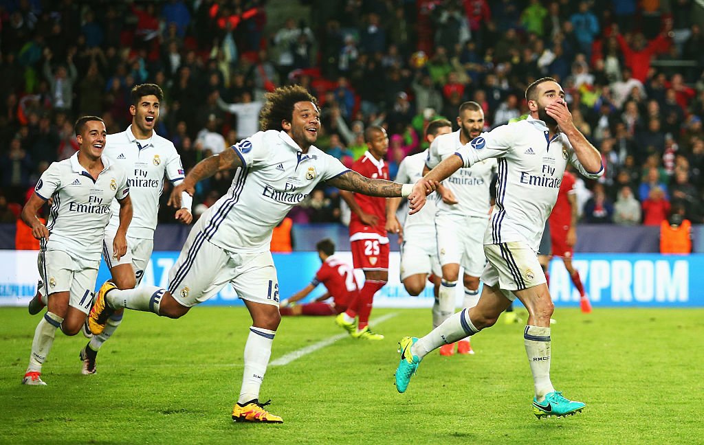 LigadeCampeones's tweet photo. Seguro que @DaniCarvajal92 no olvidará este gol nunca... 

#SuperCup https://t.co/q5ravVRldU