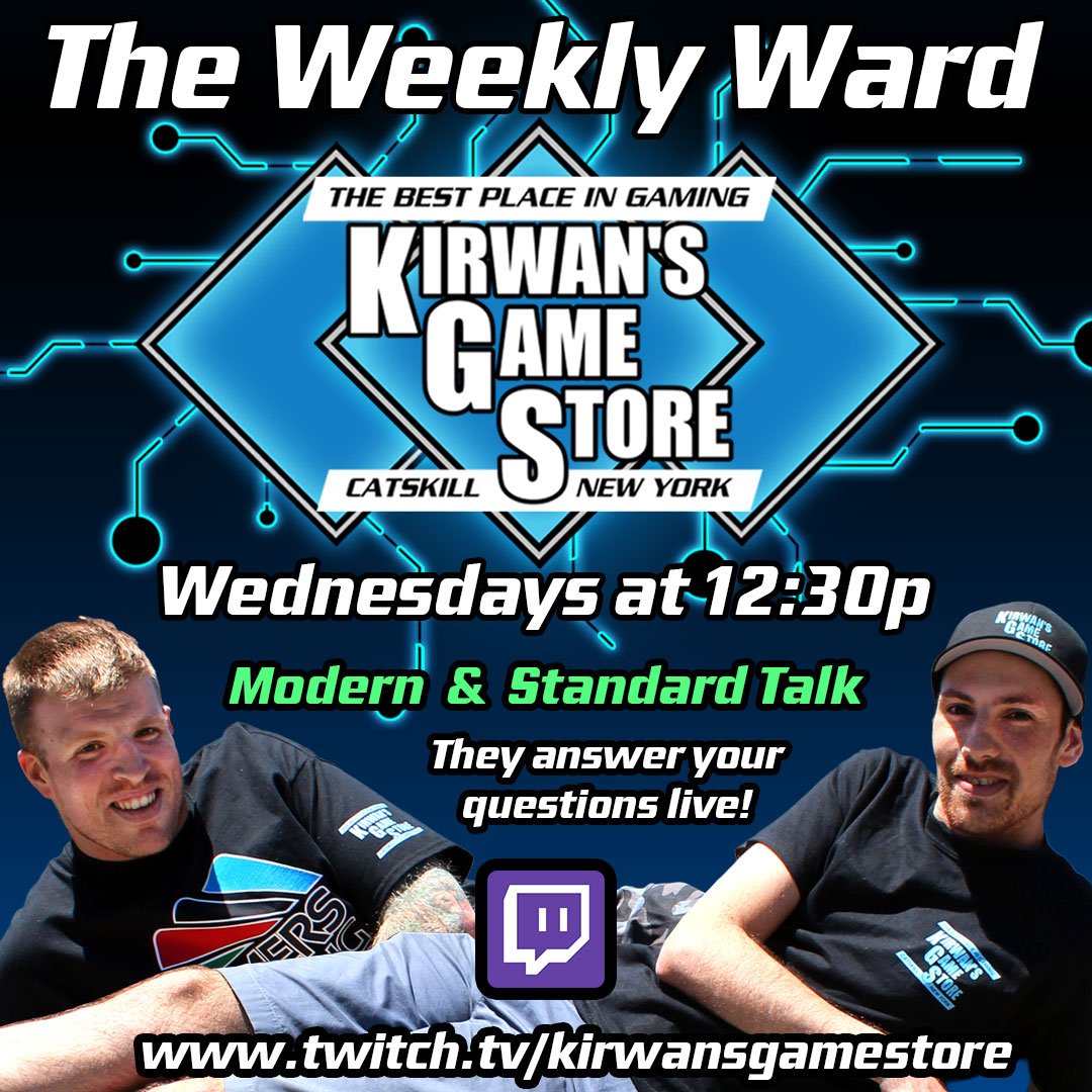 KirwanGameStore's tweet photo. The #WeeklyWard is your source for competitive #MTG Standard &amp; Modern analysis Weds 12:30p https://t.co/z4g8VU0H1B https://t.co/sVPMCmxt4e