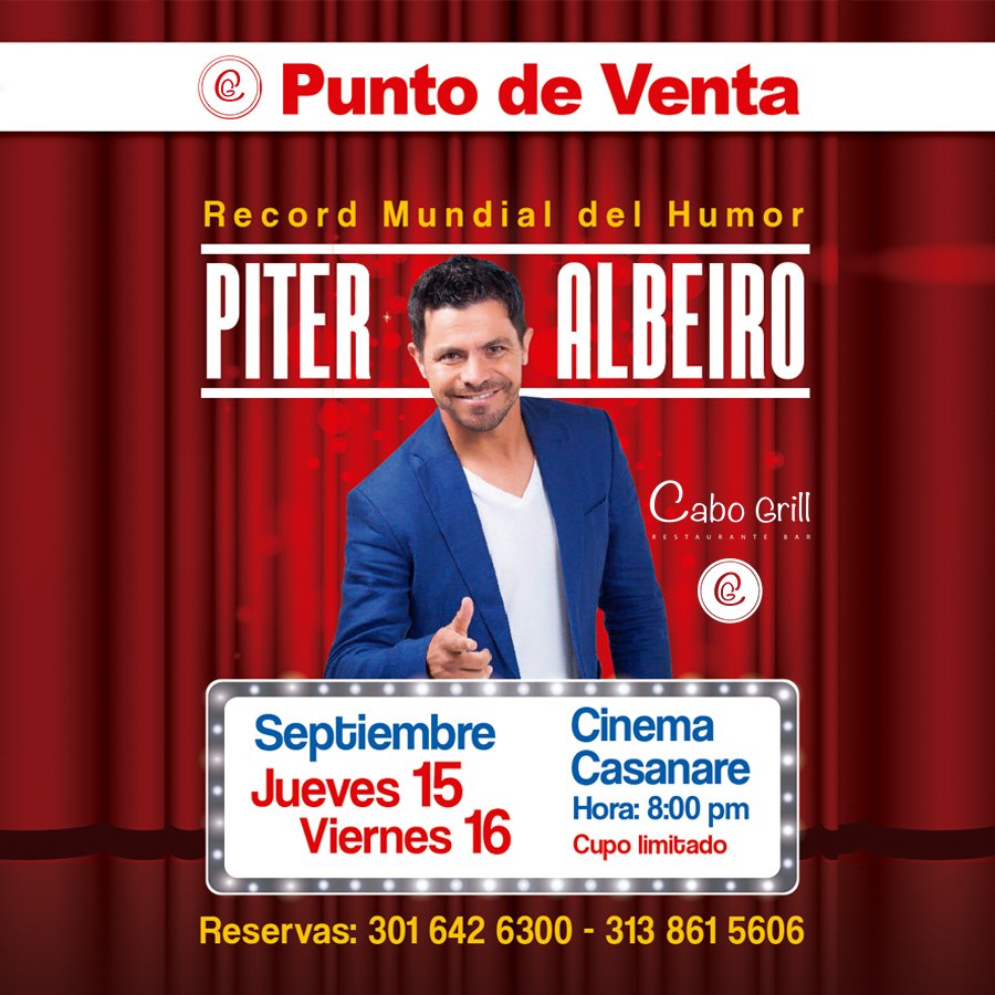 CaboGrillYopal's tweet photo. Damos la bienvenida al humor, participa por pases de cortesía en @CaboGrillYopal cra 29#16-60. https://t.co/dexriAQZPI