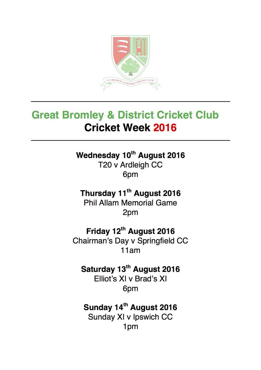 Great Bromley CC tweet media