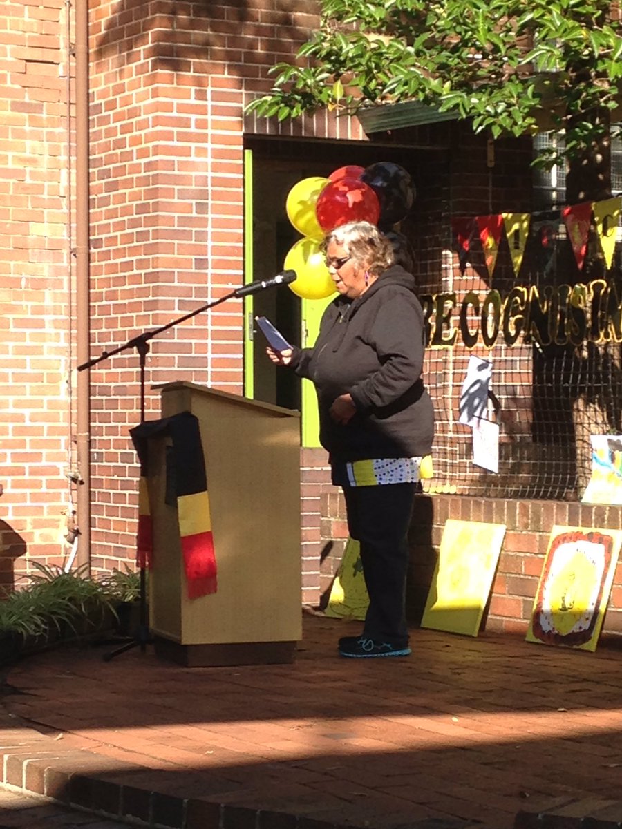 reemeyers's tweet photo. Aunty Bev Acknowledging Country @bankstownps #naidoc2016 celebrations #UltimoAbEd https://t.co/qvi8gX9ATm